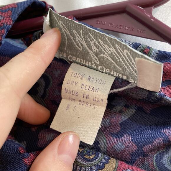 Vintage Lord & Taylor Y2K Women's Paisley Blouse Maxi Skirt Set Est. Size L 80’s - Picture 9 of 16